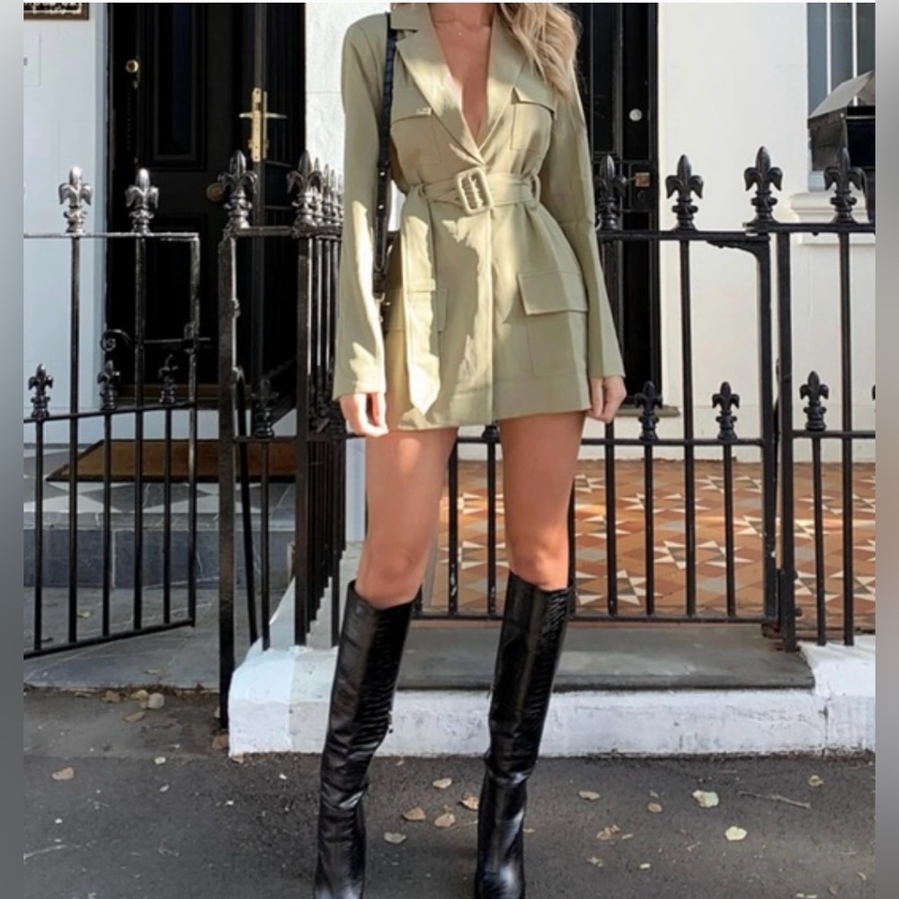 Princess Polly Steinway Mini Belted Blazer Dress